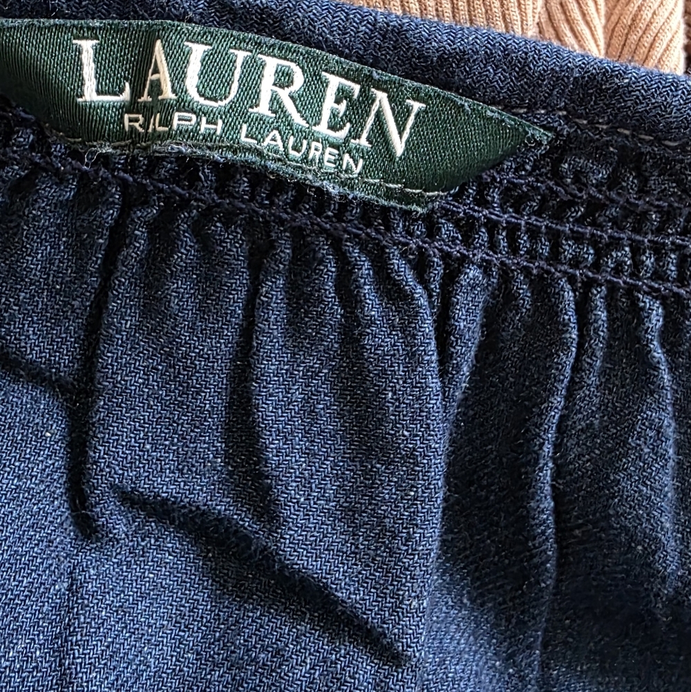 Lauren Ralph Lauren Navy Long Sleeve Dress Size Large - Picture 7 of 10